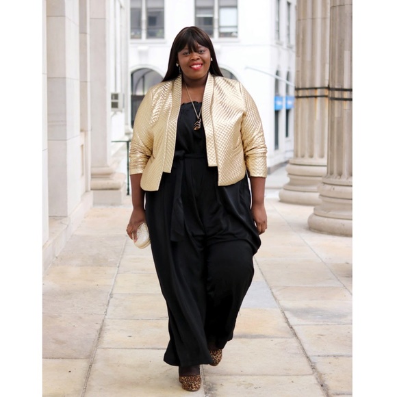 Eloquii Jackets & Blazers - Gold Buttonless Blazer